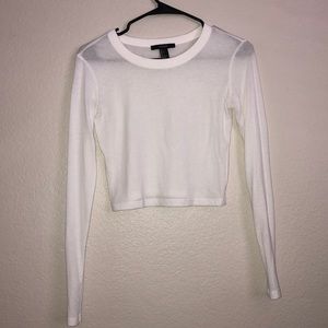 White cropped long sleeve